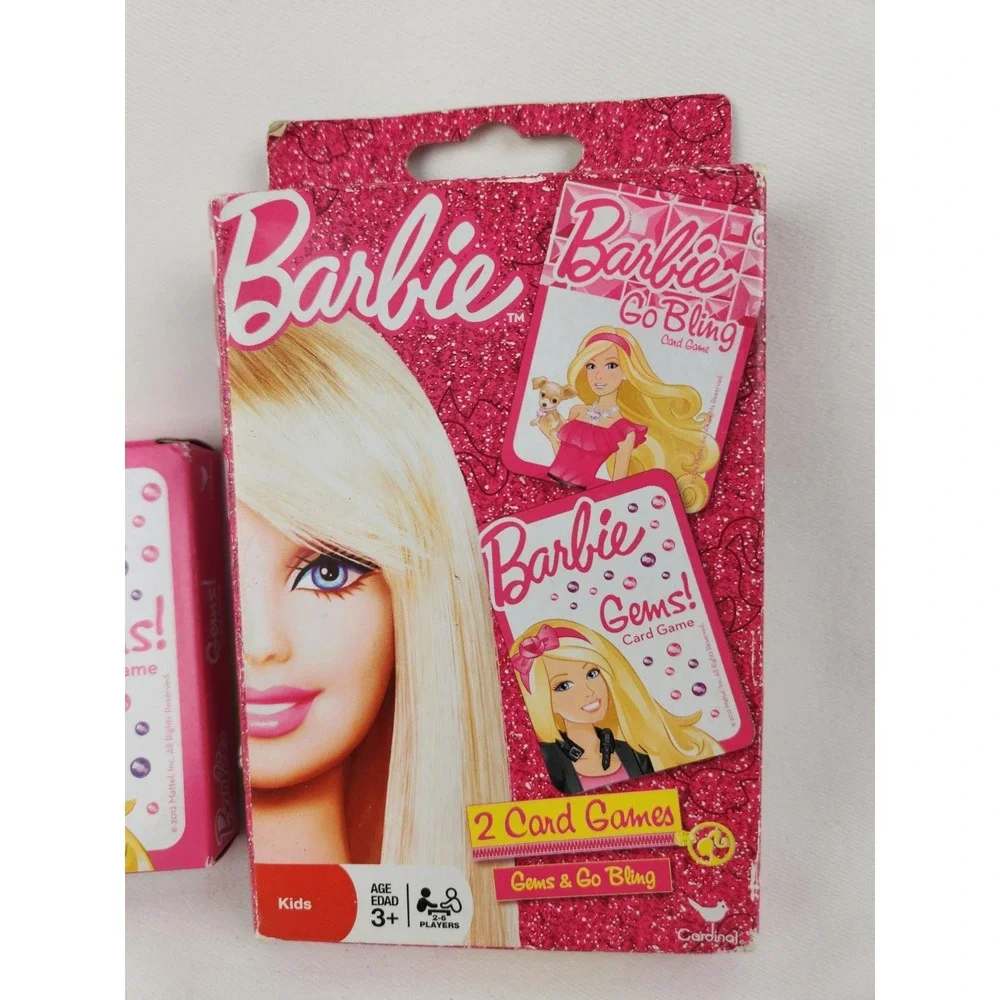Barbie Card Games Gems + Go Bling 2 Mattel Table Travel Games Girls Ages‎ 4+